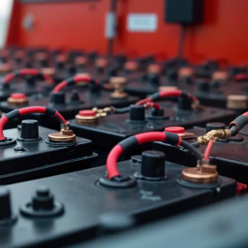 A bank of AGM batteries